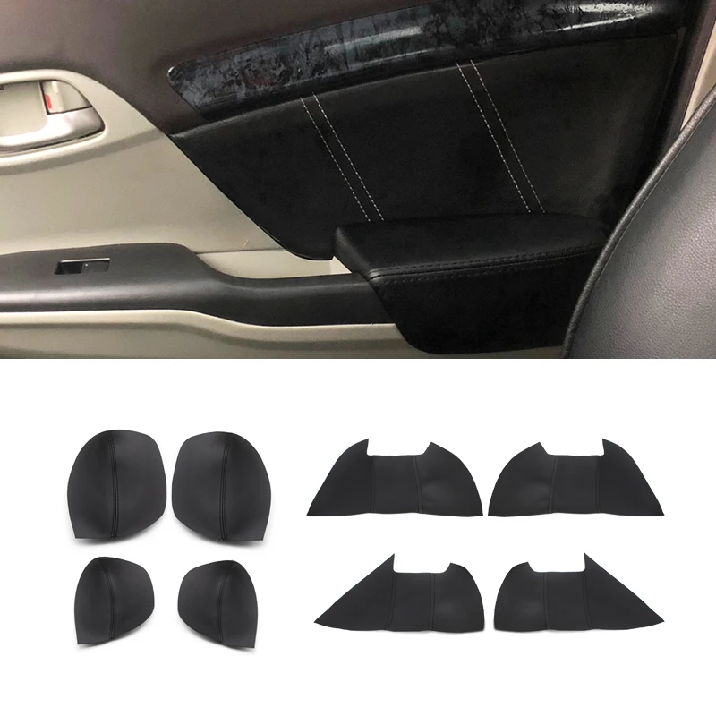 Armrest Door Panel Synthetic Leather For Honda Civic Coupe 06-11 Black - Foto 12