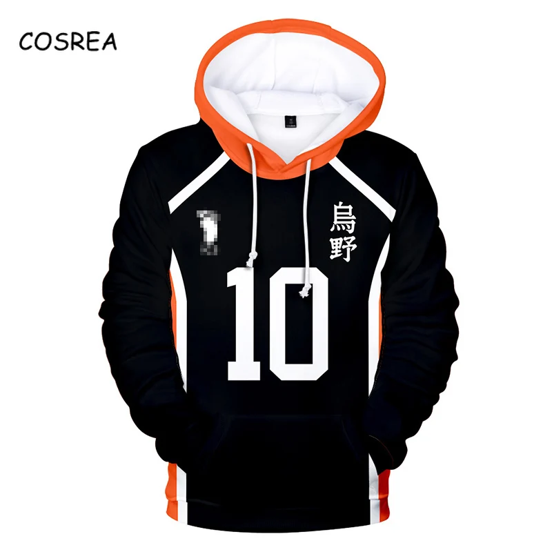 

Anime Haikyuu Hoodies Sweatshirts Hinata Shouyou Cosplay Hooded Hoody Hoodies Volleyball Clothes Harajuku Pullover Tops Coat