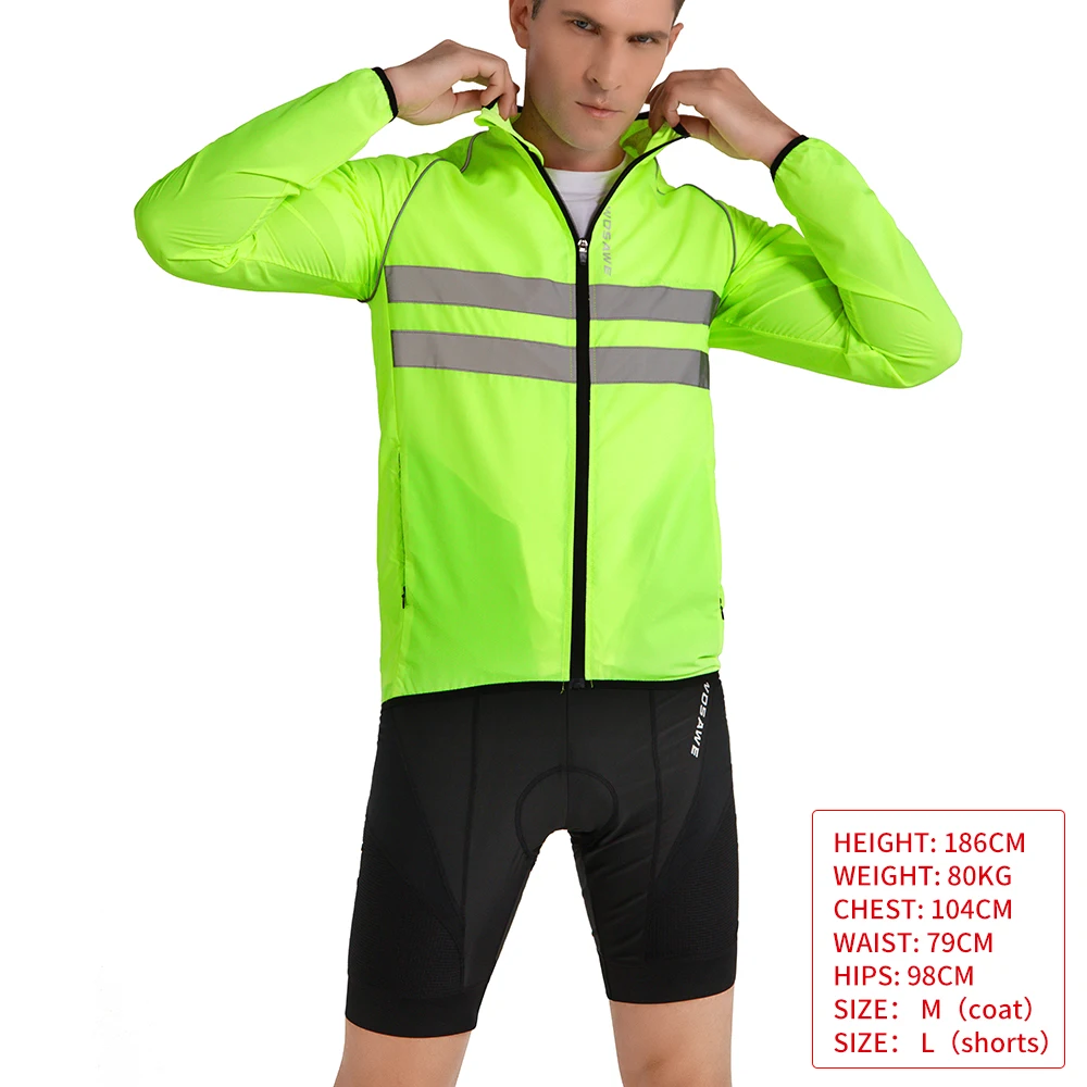 Cycling Jacket Men Ultralight Reflective Windproof For Mountain Bike MTB Running Riding