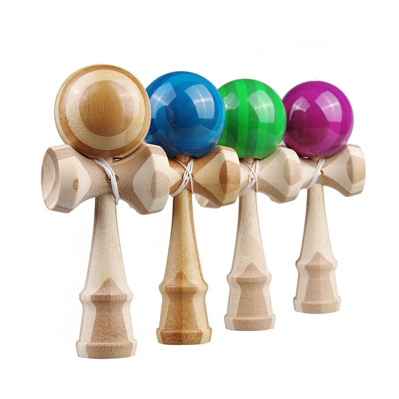 18 см профессиональные деревянные игрушки Kendama из бамбука искусственная краска