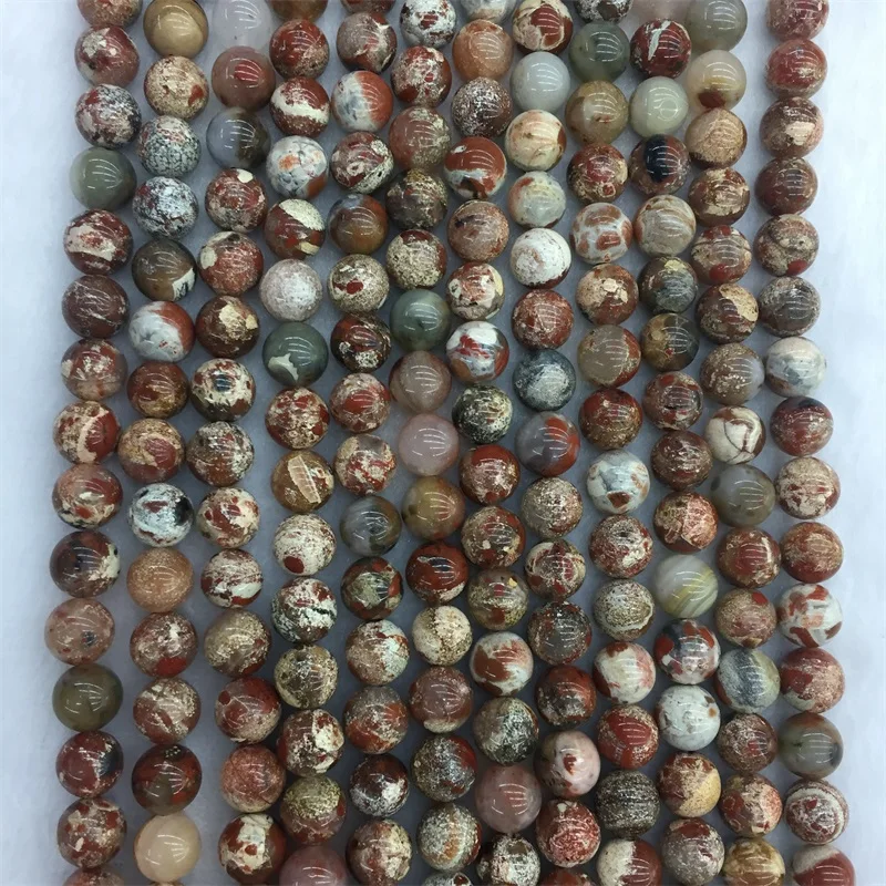 6/8MM Red Brecciated Jasper Gemstone Natural Bloodstone Gem Stone Jade Loose Beads Fit DIY Jewelry Bracelet Making Design | Украшения и