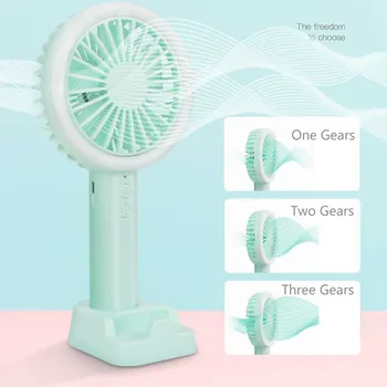 

Cartoon USB Low Noise Smart Home Mini Portable Handheld Fan Rechargeable Fans LED Light Portable Air Cooling Fan
