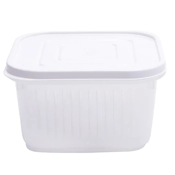 

5Pcs Fresh Box Refrigerator Fruit and Vegetable Storage Box Kitchen Drain Lid Storage Box