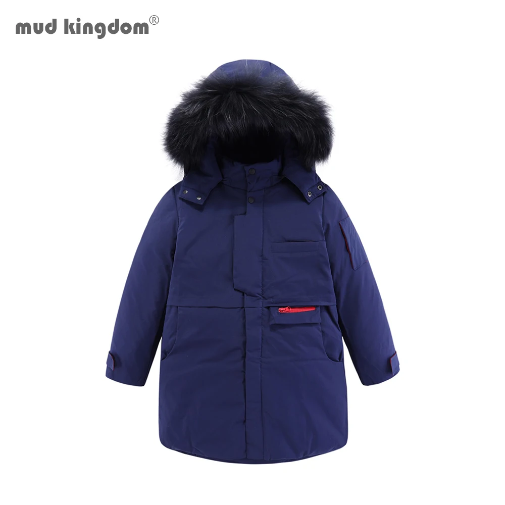 Mudkingdom/Одежда для мальчиков длинные пуховики и парки зимняя куртка с капюшоном