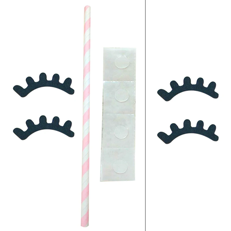 

Unicorn Eyelashes Cake Topper Kids Baby Children Birthday Decorative Happy Birthday Set Eyelashes With Straw Party Cake Decor