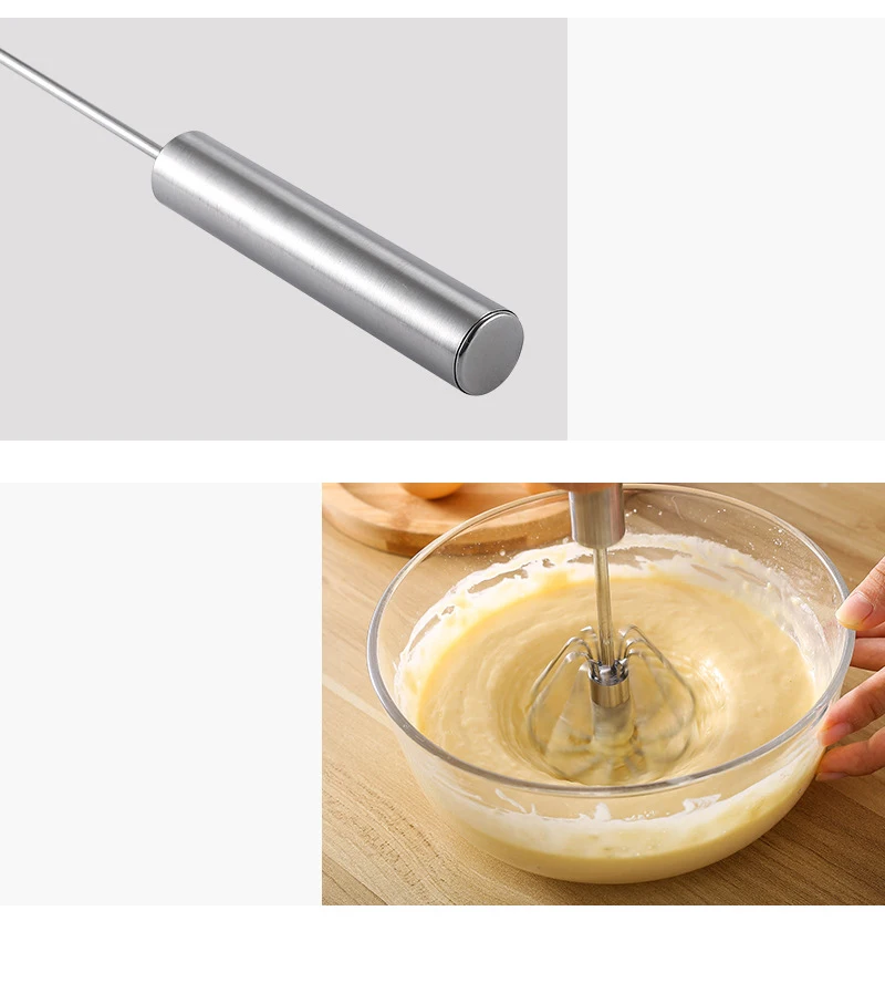 Batteur à Oeufs Semi-automatique En Acier Inoxydable - L1355 - Gris - Electroménager