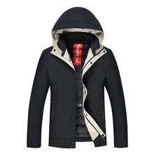 Мужская пуховая куртка зимняя новая пуховая куртка модная повседневная тонкая с капюшоном Толстая теплая белая пуховая куртка