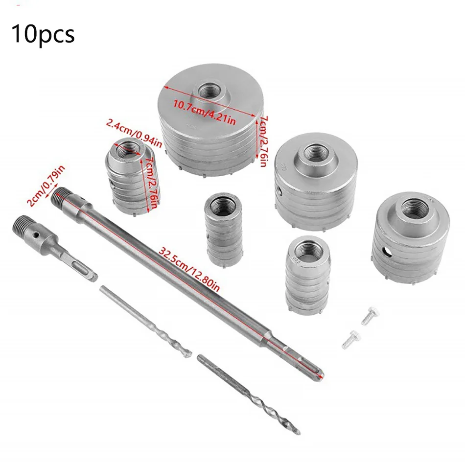 10pcs Air Conditioner Wall hole opener 35 40 50-110mm Concrete Hole Saw Electric Hollow Core Drill Bit Shank Cement Stone Wall