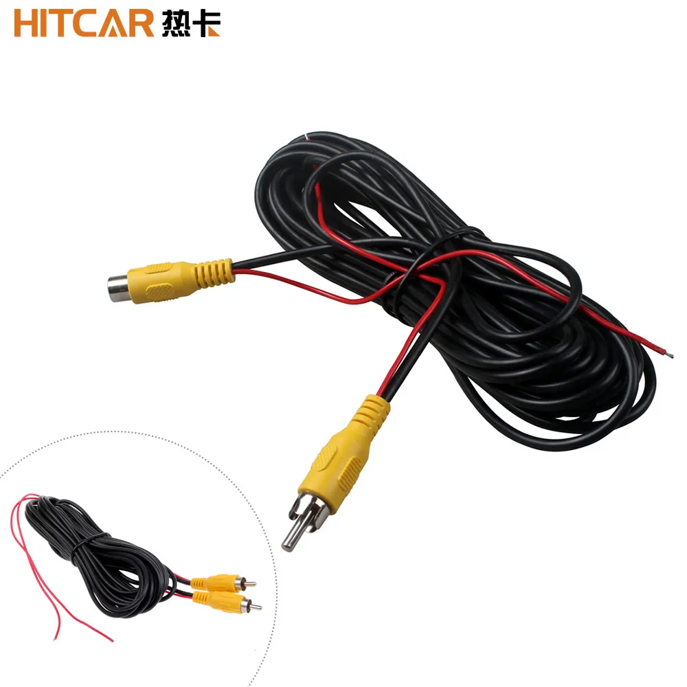 COCAR RCA Extension Video Cable with Red Reverse Trigger Leads for Auto Car Rear View Monitor Camera CCTV LED Wiring 6 Meters 20 Feet 