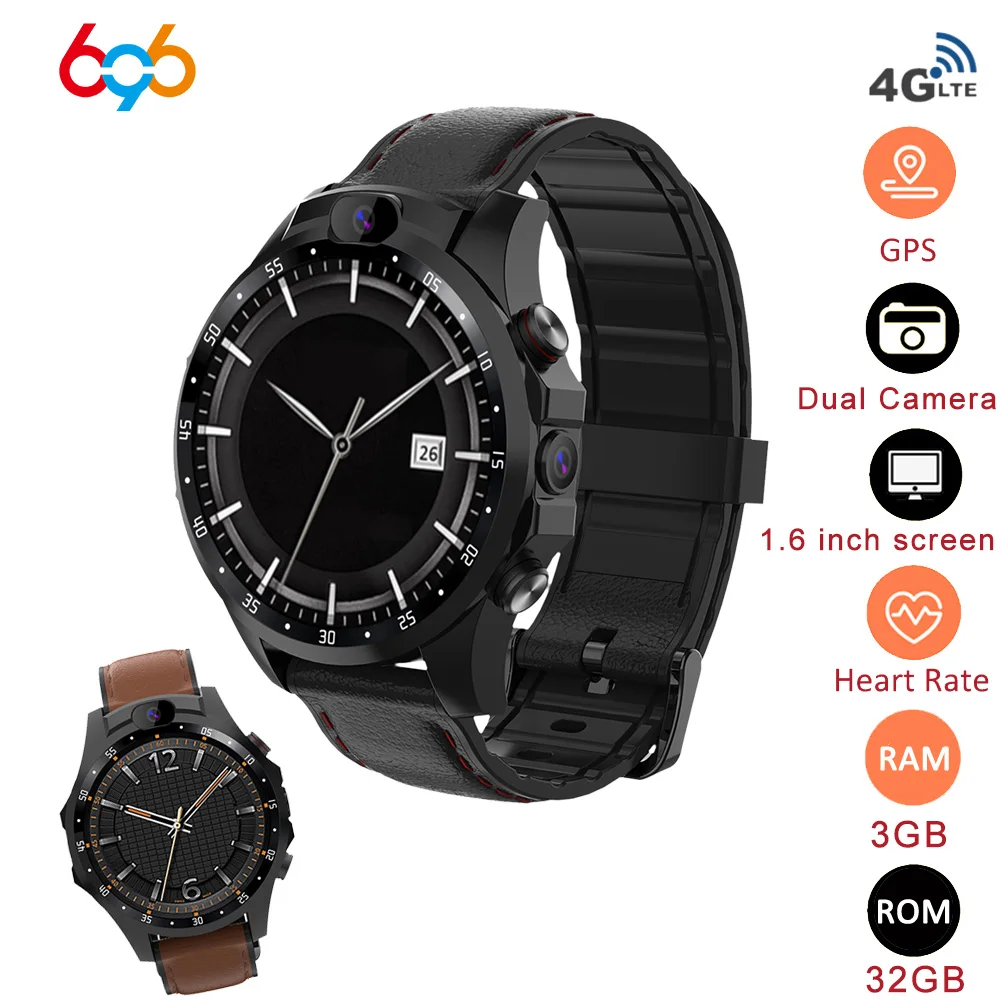  V9 4G Smart Watch Phone 3GB+32GB Android 7.1 With GPS 5MP Camera 800mAh Waterproof Sport Smartwatch