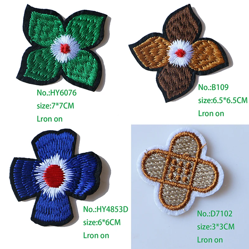 

Rose Hemostatic plaster Embroidered Iron on Patches for Clothing DIY Stripes Clothes Patchwork Sticker Custom Flowers Badges