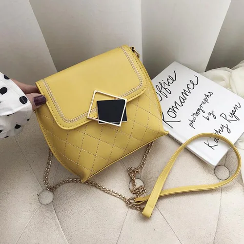 yellow Новые поступления, женские сумки на плечо, сумки на цепочке, сумки через плечо для женщин, сумки-мессенджеры, клетчатые женские сумки - Color: yellow