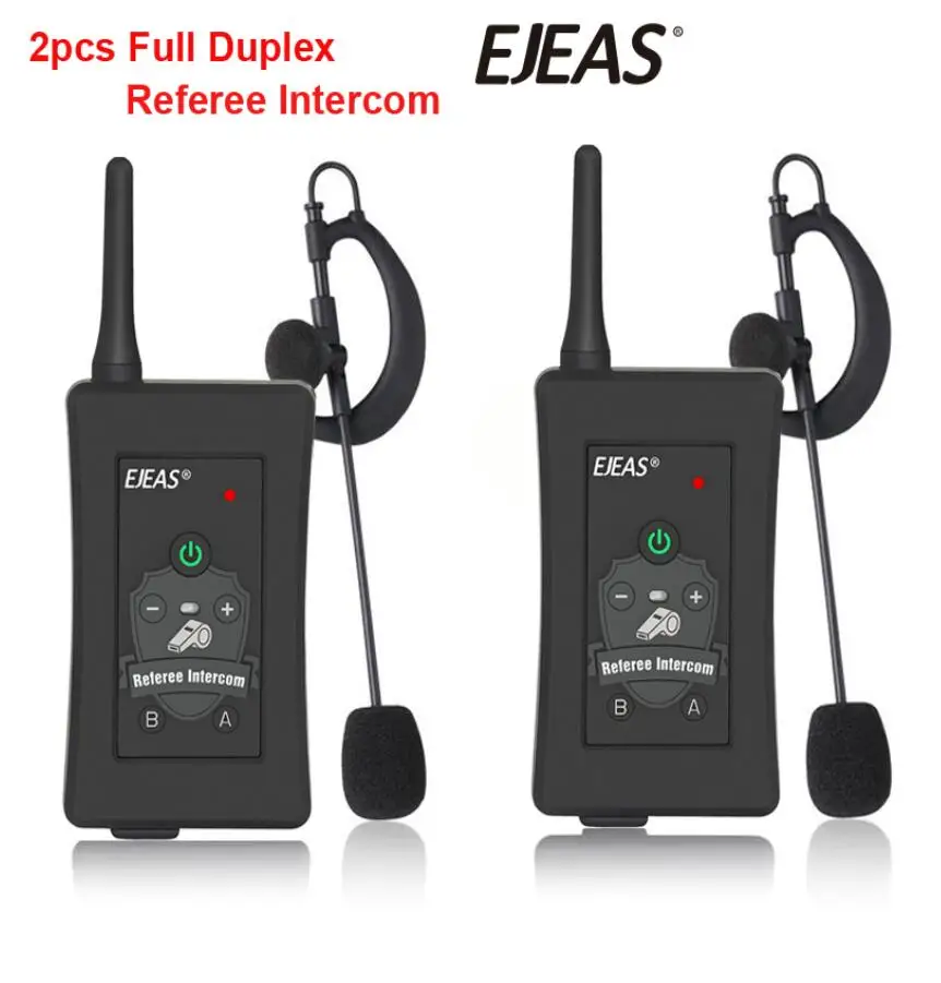 

2pcs 2019 Latest EJEAS Brand Football Soccer Referee BT Intercom Motorcycle Intercom Full Duplex Bluetooth Referee Headset w/FM