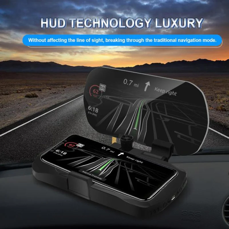 Vogek HUD Кронштейн Автомобильный держатель телефона для huawei samsung навигационный дисплей держатель для gps беспроводной зарядки для iPhone Xr Xs Max