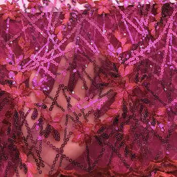 

New design glitter mesh african lace fabric 2020 High quality lace sequins French tulle lace fabric for party dress