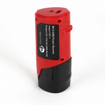

USB Power Charging Adapter Charger Converter For Milwaukee M12 49-24-2310 48-59-1201 8-12V Li-ion Battery