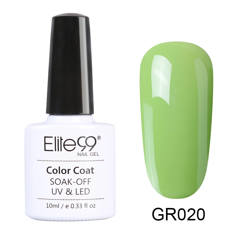 GR020 Elite99 10ml Avocado Gel Nail Polish Vernis Semi Permanant UV Nail Gel Primer Soak Off Nail Art Gel Varnish Gelpolish Manicure - Цвет: GR020