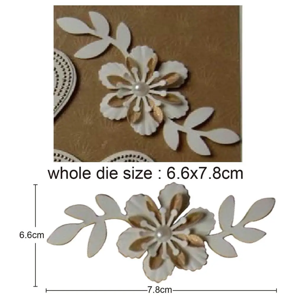 

Metal Cutting Dies 78 * 66mm flowers frame DIY Scrapbook Dies Stencils Photo Album Paper Card Craft Embossing Mold