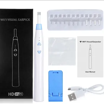 

1Pcs Wireless Wifi Ear Endoscope Camera Hd Security Ear Spoon With Camera Ear Health Inspection Otoscope