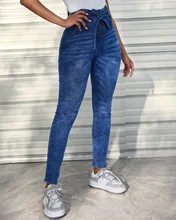 

2021 new women's long blue jeans female pants