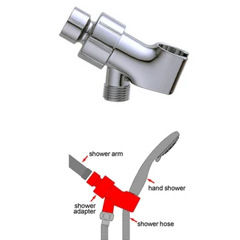 

Hand-held Shower Head Holder Wall-Mounted Adjustable Shower Arm Bracket ABS 1pc