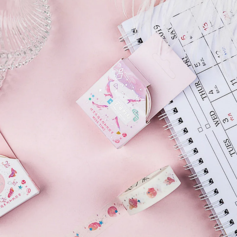 1 шт. 15 мм* 5 м Kawaii Единорог васи лента декоративная клейкая лента симпатичная Маскировка ленты для детей Скрапбукинг DIY канцелярские принадлежности