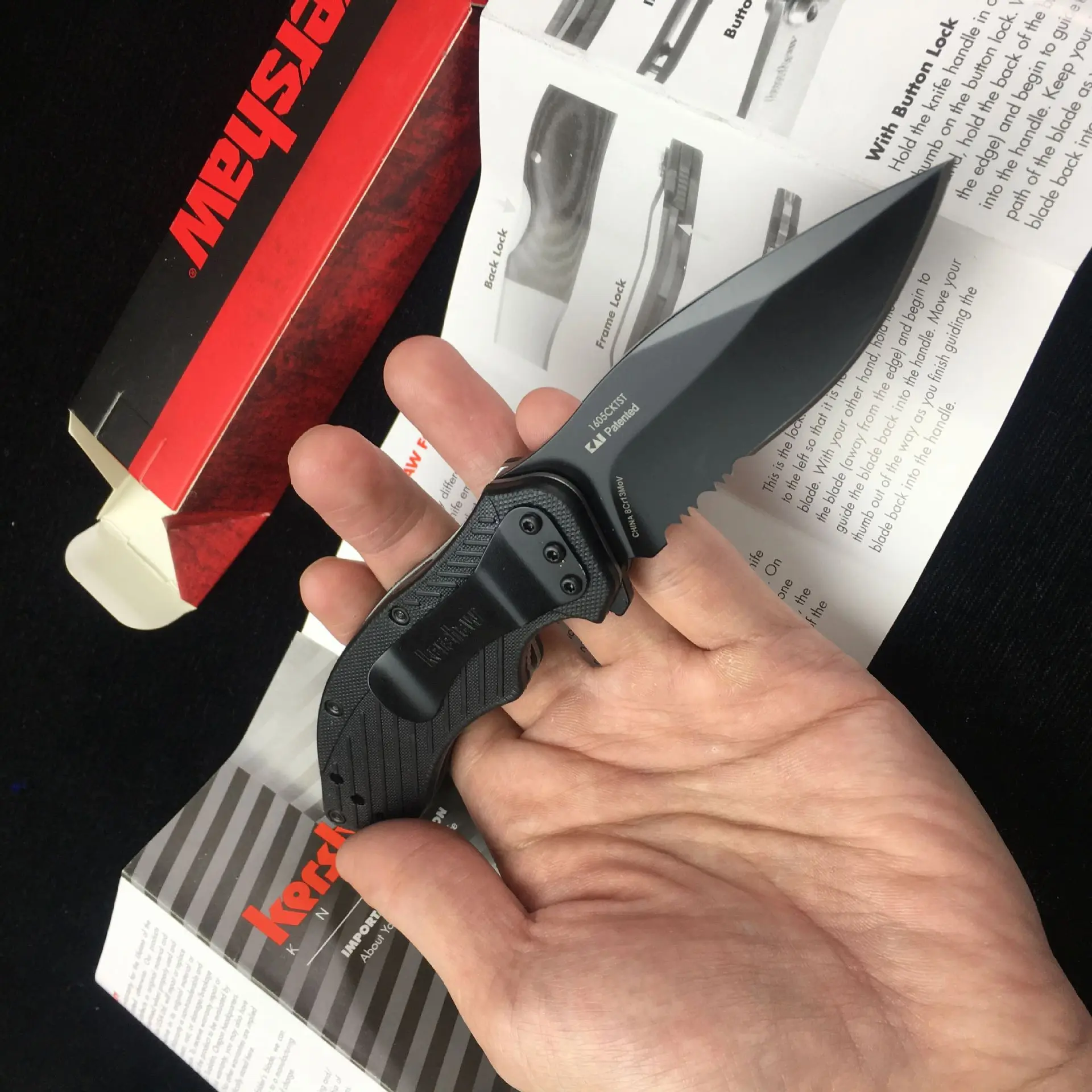 Кершоу карты открытый маленький складной нож Дикий нож для выживания Kershaw 1605 высокая твердость 8CR13MOV складной нож