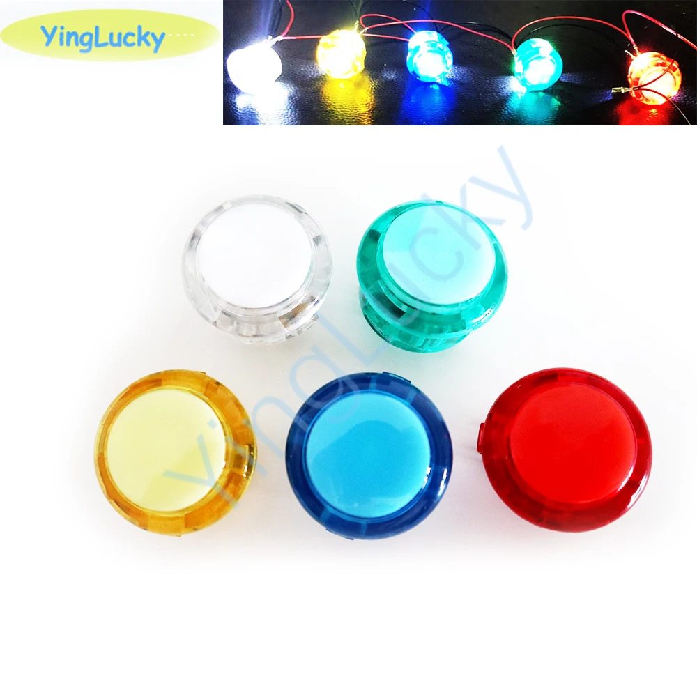 Arcade Illuminated Led Push Button 24MM 30MM Light Round Copy SANWA OBSC Arcade Game Gaminator DIY Joytick Console