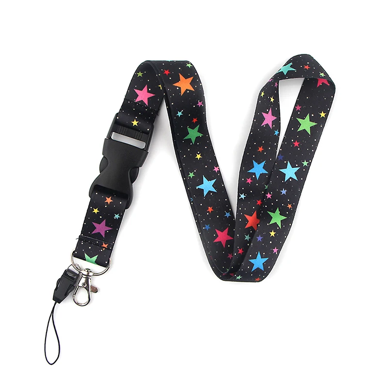 

K2052 Colorful Star Key Lanyard ID Card Pass Mobile Phone USB Neck Straps Badge Holder Key Strap