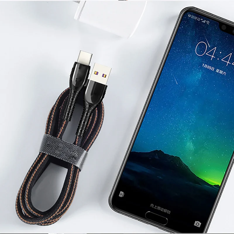 5А зарядный кабель для передачи данных usb type C, кабель USB для быстрой зарядки или Смартфон Xiaomi huawei с индикатором, светильник