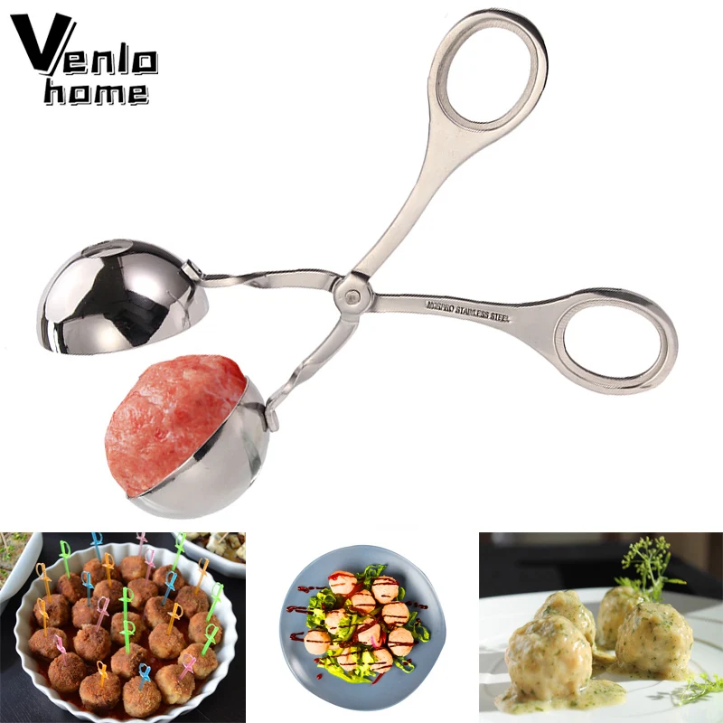 3.5/4.5cm Stainless Steel Meatball Maker Sandwich Stuffing Food Clip Meatballs DIY Beef Fish Meat Rice Ball Kitchen Tools | Дом и сад