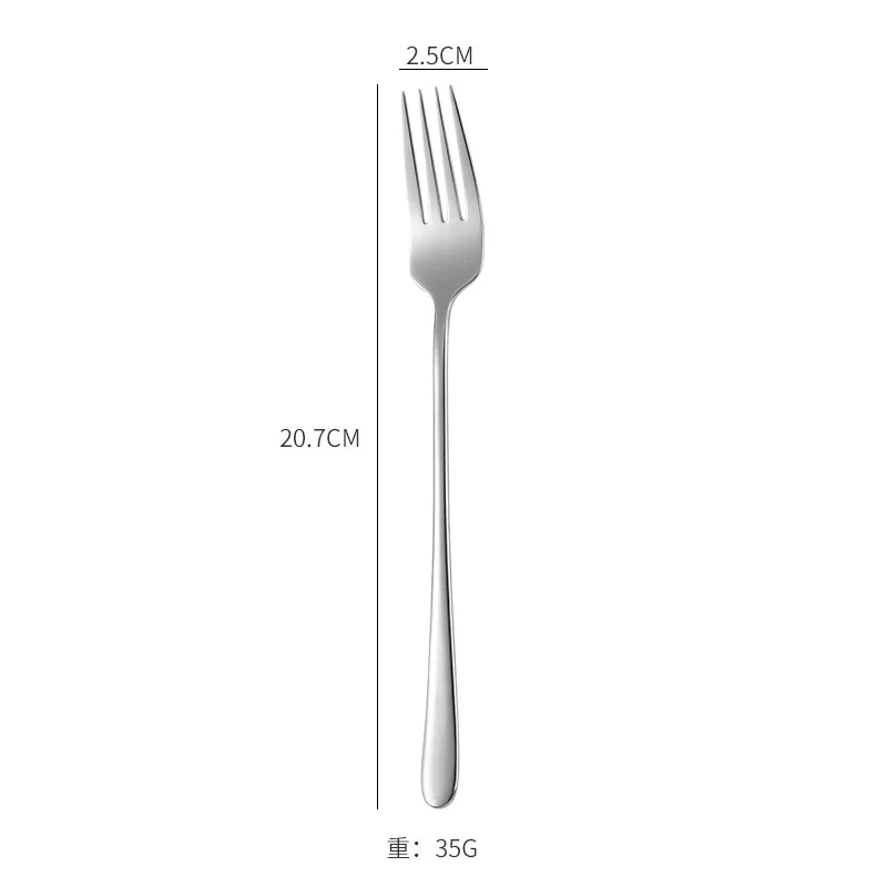silver fork Горячая Распродажа, Корейская посуда, набор посуды, нержавеющая сталь, палочки для еды, ложка, вилка, набор кухонных столовых приборов, школьные, домашние, вечерние, столовые приборы - Цвет: silver fork