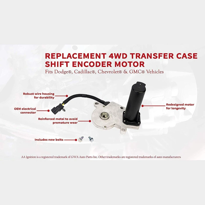 4WD Transfer Case Shift Encoder Motor for Chevy Silverado,Tahoe,Avalanche,Suburban,Dodge Ram 1500,2500,G-M-C Sierra,Yukon XL- 2
