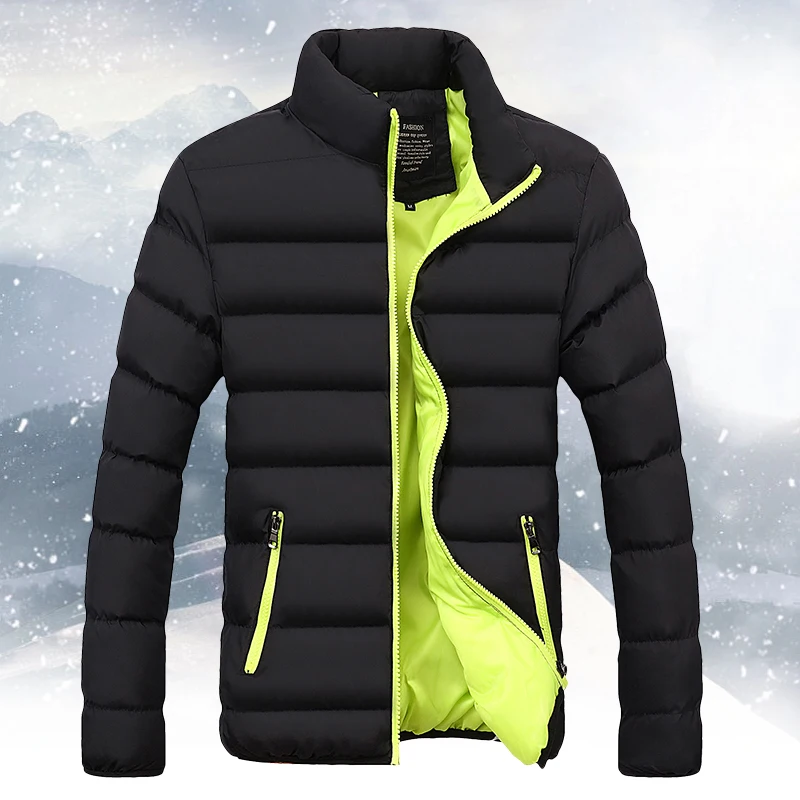 Мужская зимняя куртка большого размера, Сверхлегкий пуховик, повседневная верхняя одежда, теплое Брендовое пальто, парки - Цвет: Зеленый