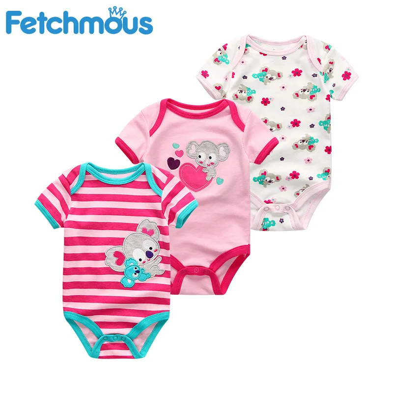 Коллекция года, Одежда для новорожденных мальчиков 3 шт./компл. хлопковые комбинезоны для девочек Дизайнерская одежда с короткими рукавами и рисунком для малышей roupas de bebes - Цвет: baby rompers5