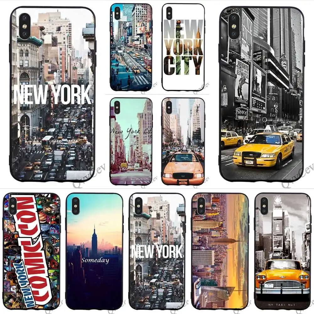 

Pattern New York City Times Square Taxi Phone Cover for iPhone XR Case Xs Max X 6 6S 8 Plus 7 5S 5 SE Skin