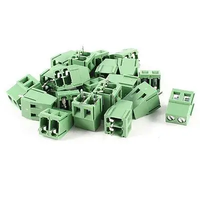 

20 Pcs 2P 5mm Spacing PCB Mount Screw Terminal Block Connector 300V 10A AWG24-12