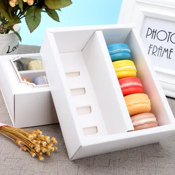 

Macaron Transparent Window Packaging Carton Chocolate Biscuit Dessert Baking Packaging Gift Box Wedding Party Candy Gift Boxes