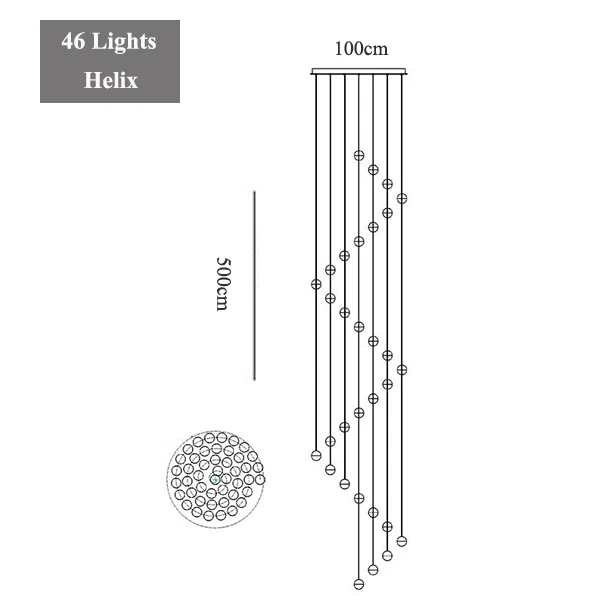 46 Lights helix Современный G4 Светодиодный светильник Pandant, несколько лестничные светильники, модные светильники для гостиной, спальни, ресторана, столовой, кухни, освещение - Цвет корпуса: 46 Lights helix