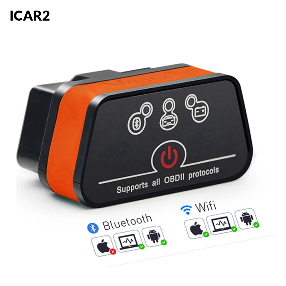 Диагностический сканер Vgate iCar2 ELM327 obd2 Bluetooth elm 327 V2.1 Wi Fi icar 2 pk kw902|Считыватели кодов и