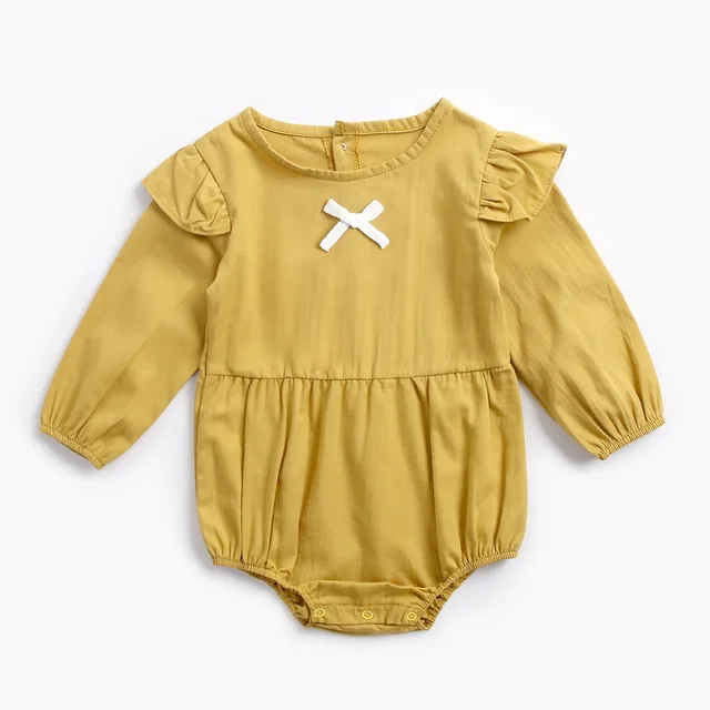 Baby Bodysuit baby clothes autumn and winter plaid 100% cotton male baby long-sleeved shirt jumpsuit baby romper newborn onesies BRW8156-YE