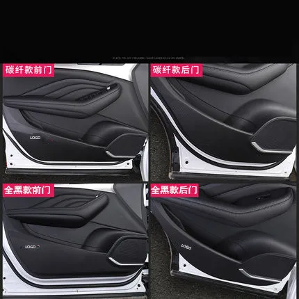 4 шт. углеродное волокно кожаные двери анти-удар защитный коврик для Great Wall Haval Hover F7 F7X CAB181