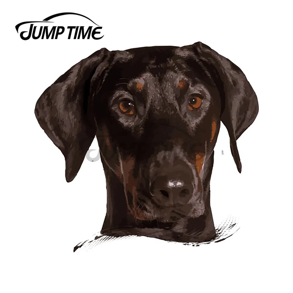 Забавная Автомобильная наклейка JumpTime 13x10 6 см Dobermann мультяшная на доску для