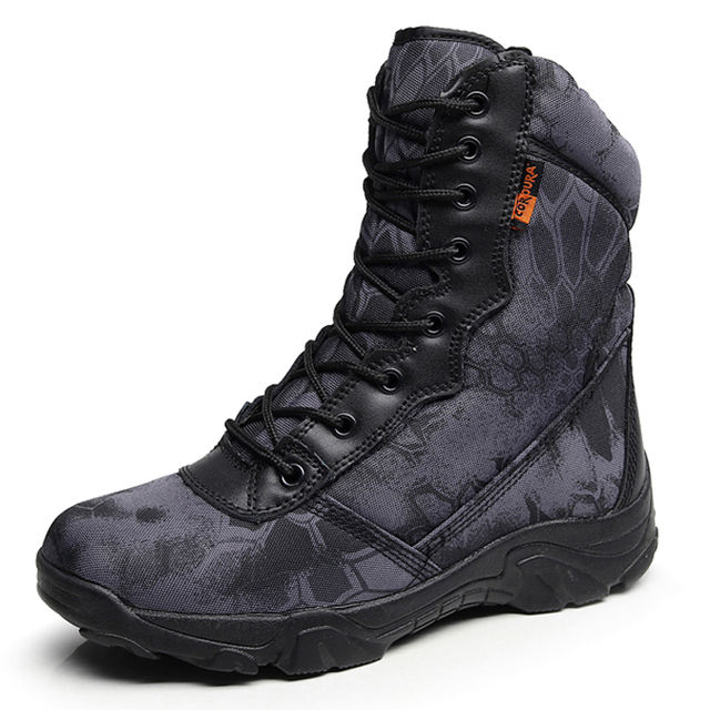 Mens Military Tactical Boots, Waterproof Leather Military Boots