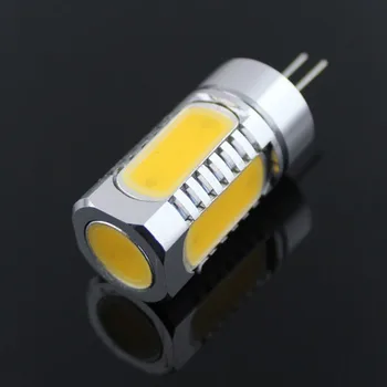 

50pcs/lot 7.5W 12V 5COBs g4 COB spot light,warm white/cold white corn bulb for car Chandelier Crystallights +free shipping