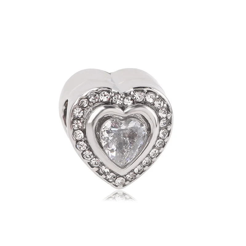 Charms Beads 1pc Crystal Love Heart Dreamcatcher fit Pandor Bracelets Necklaces For Women DIY Jewelry