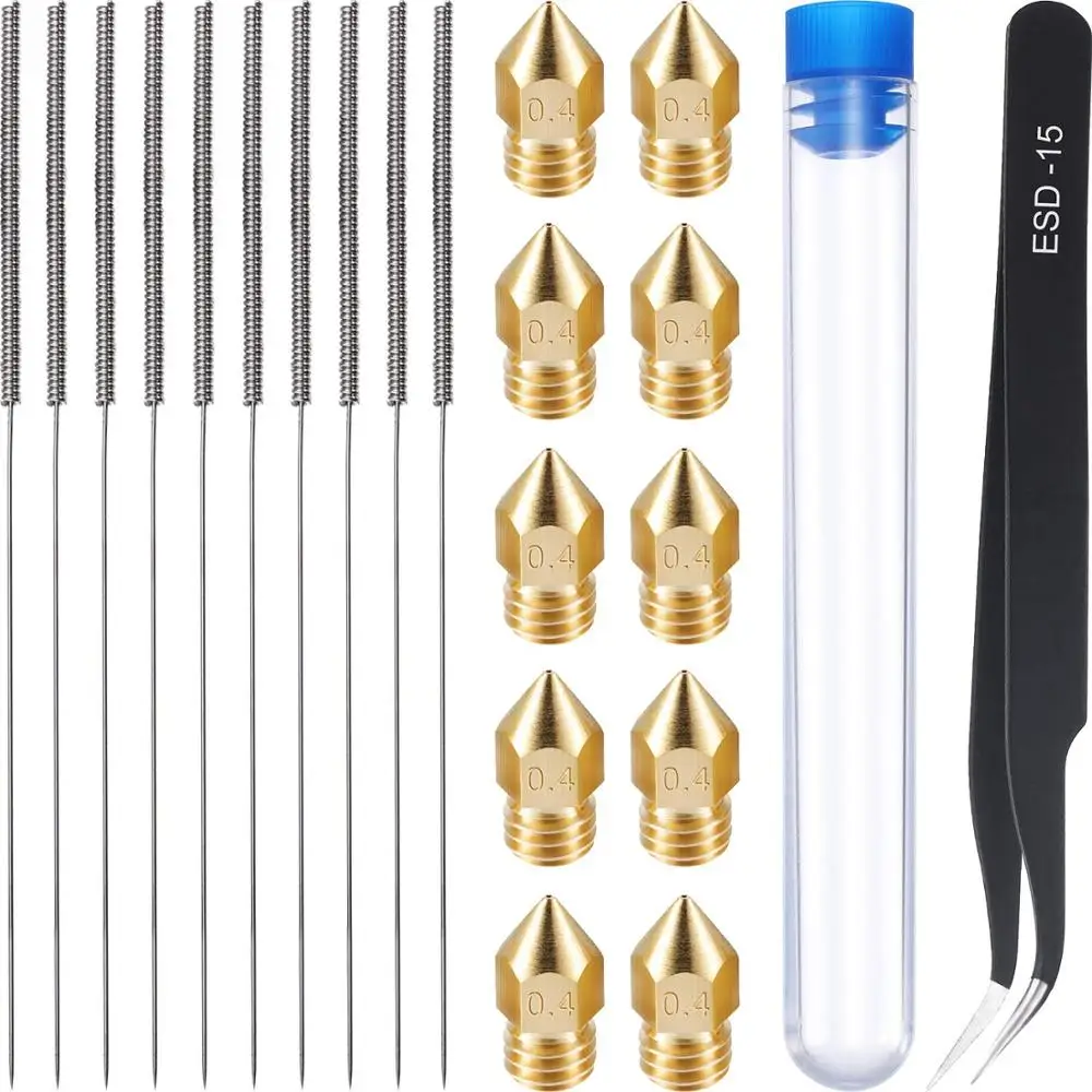 0.4 mm Mk8 nozzle +10 Package Needle And 1 Tweezers Tool Kit Stainless Steel nozzler Cleaner For MK8 Makerbot | Компьютеры и офис