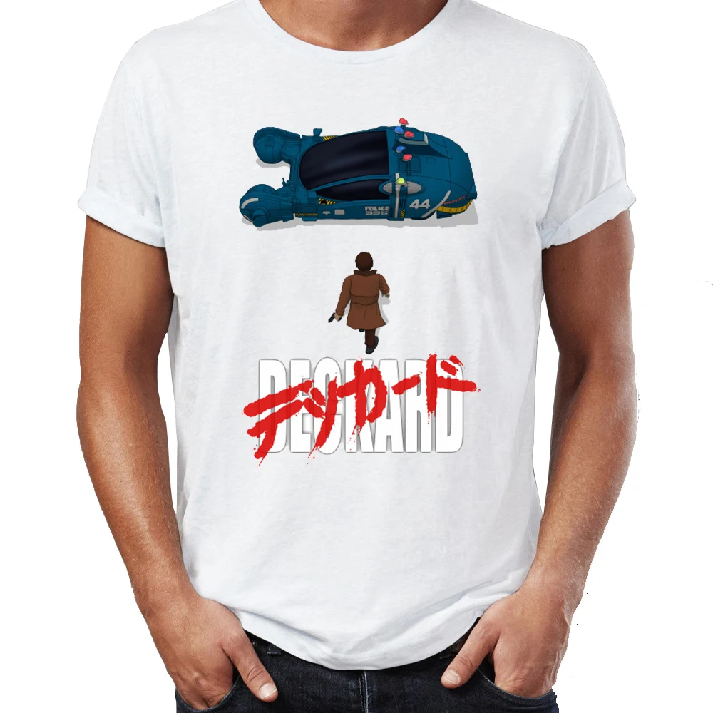 Новая мужская футболка Deckard Blade Runner Akira Mushup Movie Badass Geeky хип-хоп футболки Топы Harajuku