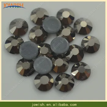

DMC Jet Hematite Hot fix Iron On Rhinestones SS6 to SS30 Crystal Color Super Bright Glass Strass Stones For DIY Clothes Garment