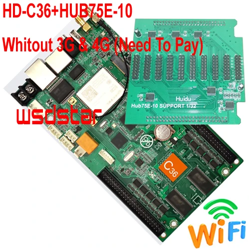 HUIDU HD-C36+HUB75E-10 (Replace HD-C35) WIFI Asynchronous full color P2 P3 P4 P5 P6 LED screen control card | Электронные